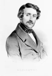 ガエターノドニゼッティ（1797-1848）の肖像イタリアの作曲家、F。ボガーの彫刻